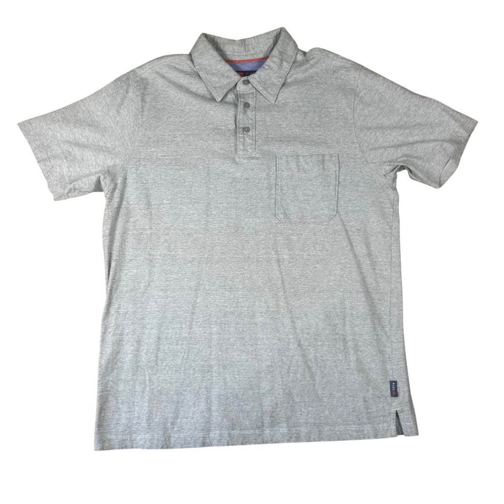 COVA Mens XL Gray Cotton Short Sleeve Pocket Polo‎ Shirt Heathered Casual